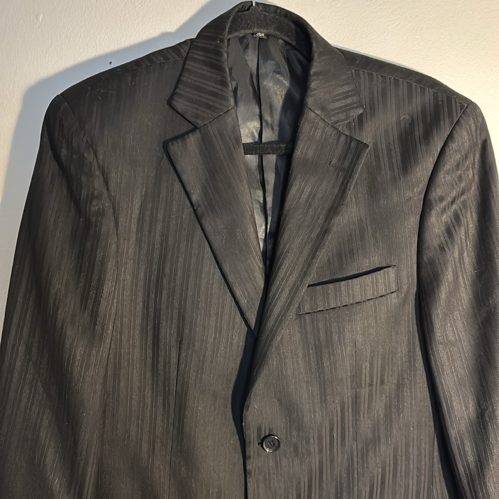 Terra Uomo • Made in Italy •Classic Men's Black pinstripe suit jacket 36R